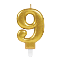 Candle Number 9  Gold